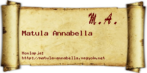 Matula Annabella névjegykártya